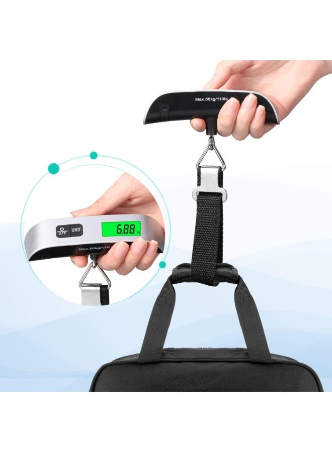Digital Luggage Scale, Portable Luggage Weight Scale, Hanging Luggage Scale for Travel, Luggage Scale with Temperature Measurement Function 110 Lbs/50 Kg Capacity Grey - Image 1