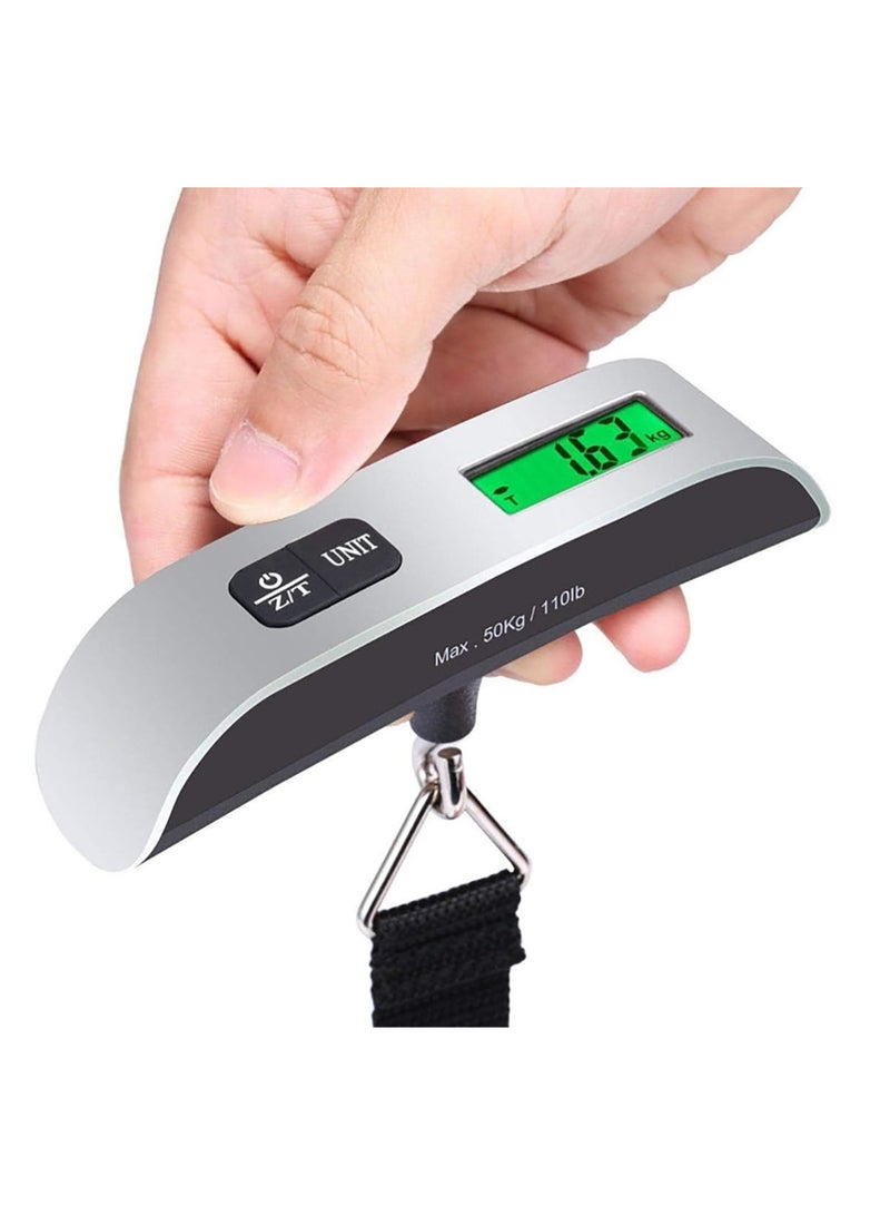 Digital Luggage Scale, Portable Luggage Weight Scale, Hanging Luggage Scale for Travel, Luggage Scale with Temperature Measurement Function 110 Lbs/50 Kg Capacity Grey - Image 4