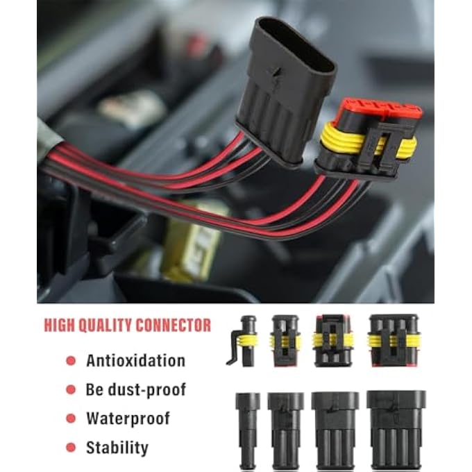 KWSLIN 352 Pack Automotive Electrical Wire Connectors Waterproof Car Electrical Wire Connector Terminals 12  34 Pin Electrical Wire Connectors Plug Kit For Car Motorcycles Yacht - Image 3