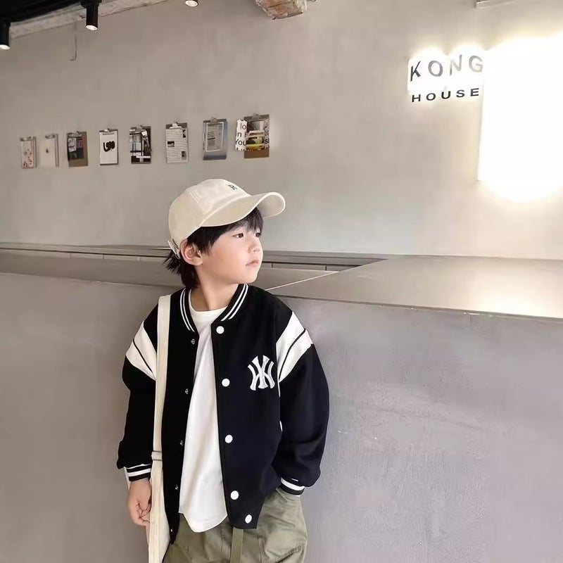 Boys' Baseball Jacket Children'S Clothing 2023 New Trendy Sports Jacket For Kids Small, Medium, And Large Children - Image 4