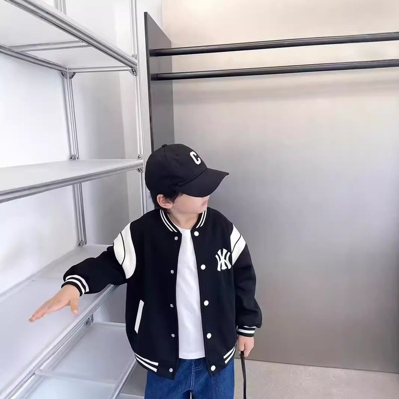 Boys' Baseball Jacket Children'S Clothing 2023 New Trendy Sports Jacket For Kids Small, Medium, And Large Children - Image 5