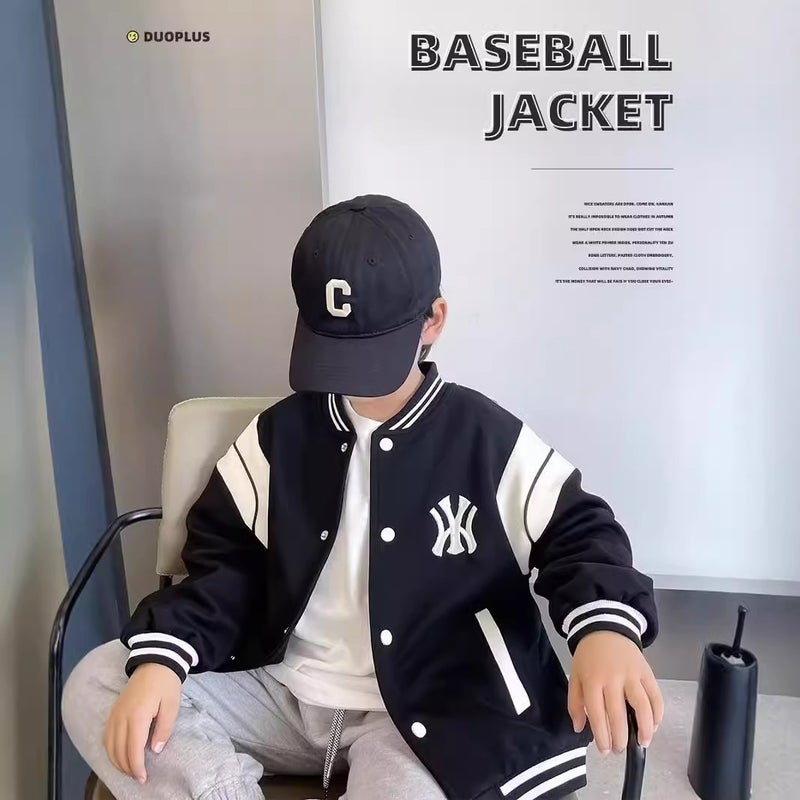 Boys' Baseball Jacket Children'S Clothing 2023 New Trendy Sports Jacket For Kids Small, Medium, And Large Children - Image 2