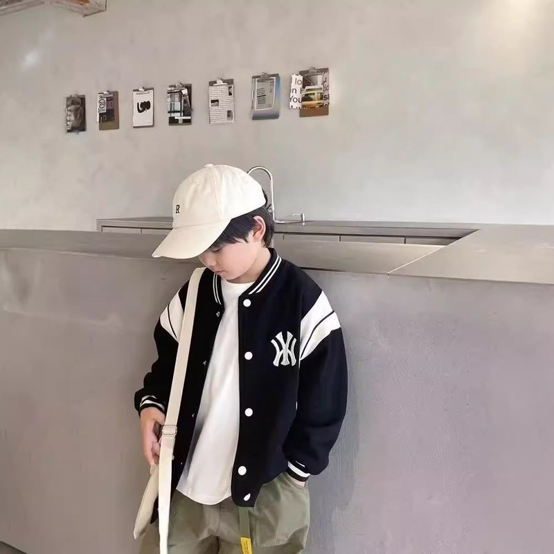 Boys' Baseball Jacket Children'S Clothing 2023 New Trendy Sports Jacket For Kids Small, Medium, And Large Children - Image 3