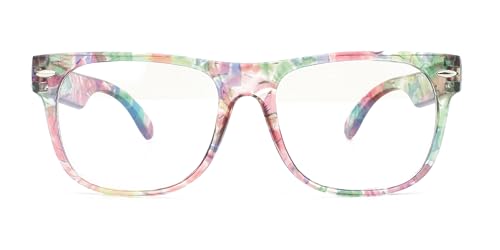 OWL Floral Turquoise Anti UV Blue Light Computer Screen Blocking Glasses Boys Girls - Image 1