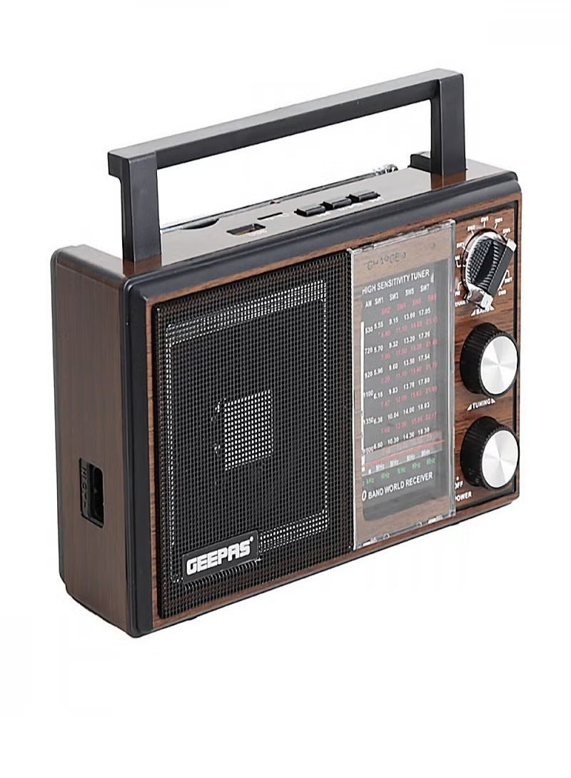 GEEPAS Geepas GR6842 Rechargeable Radio - BT/USB/SD /TF Music Player, Bluetooth Speaker, Lightweight Portable FM Radio, 10 Band Radio, Stylish Retro Design  - Image 2