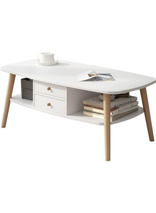 Coffee Table Large-capacity Table Storage Double-layer Simple Installation Side Table for Living Room with 2 Drawers 100 * 50cm - pzsku/ZAD6F52FD8F89A4862F9CZ/45/1746232083/11eeae82-313c-4053-b33a-bb3aa7f9788b