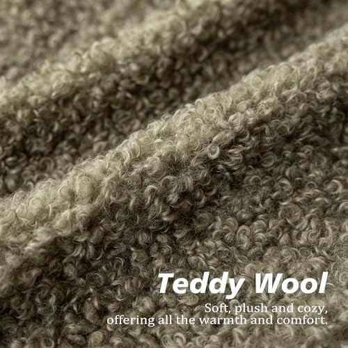Foindtower 2 Pieces 18x18 Inch Sage Green Faux Fur Throw Pillow Cover Accent Sherpa Pillow Fuzzy Soft Pillowcases Sheepskin Decorative Fleece Cushion Case for Bed Couch Living Room - Image 3