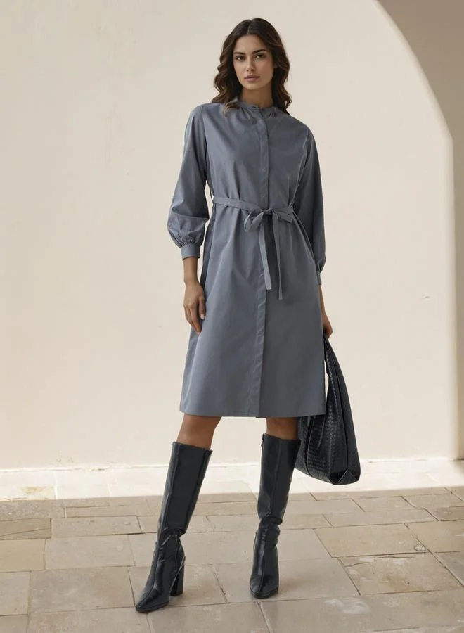 Splash FAV Shirt Knee-Length Dress with Waist Tie-Up