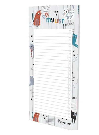 Collins Collins Debden Maru To Do List Notepad - Activity and Task Checklist with Cute Cat Design with Magnetic Strip 230x102 mm