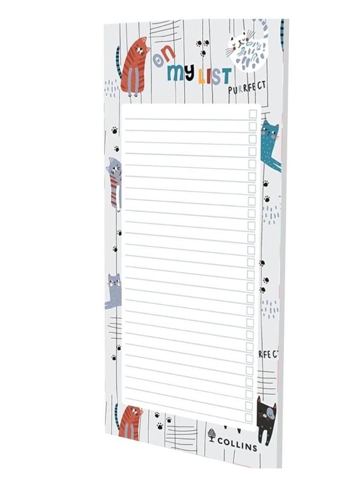 Collins Debden Maru To Do List Notepad - Activity and Task Checklist with Cute Cat Design with Magnetic Strip 230x102 mm