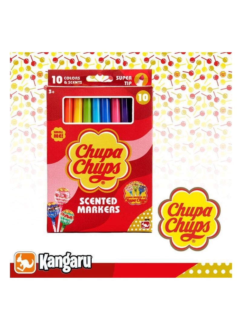 تشوبا تشوبس أقلام تحديد فائقة الجودة معطرة من تشوبا تشوبس، 10 ألوان