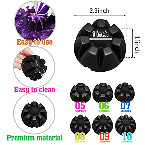 Vesici 6 Pieces Flower Pour Cup for Paint Pouring 6/7/8/9/10 Slot Acrylic Paint Tools Supplies Flower Strainer for DIY and Creating Patterns Art Supplies(Black) - Image 2