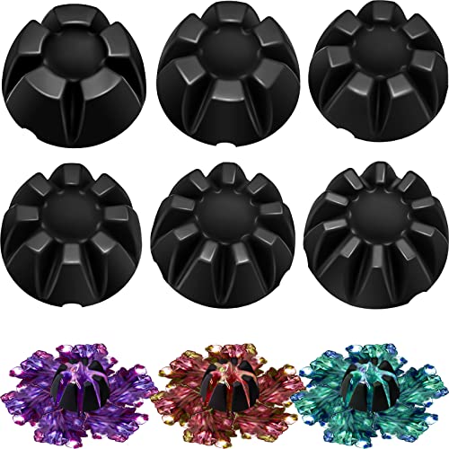 Vesici 6 Pieces Flower Pour Cup for Paint Pouring 6/7/8/9/10 Slot Acrylic Paint Tools Supplies Flower Strainer for DIY and Creating Patterns Art Supplies(Black) - Image 1