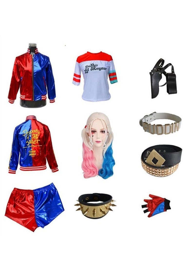 9pcs Costume Suicide Squad Harley Quinn suicide squad Harley Quinn cosplay costume - Image 1