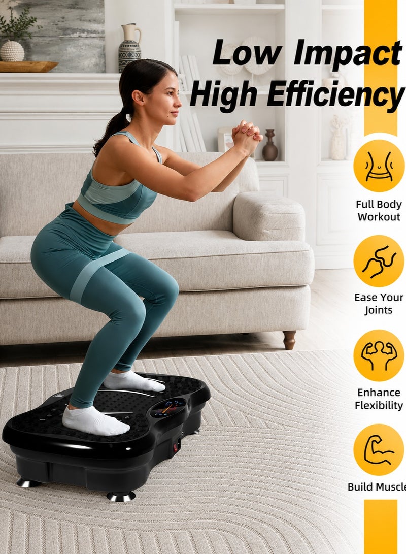 YoSBody Whole Body Slimming Vibration Plates,Vibration Machine for Weight Loss,Home Use Abdominal Fitness Machine, Bluetooth Music Playback,Remote Control and 2 Resistance Bands - Image 4