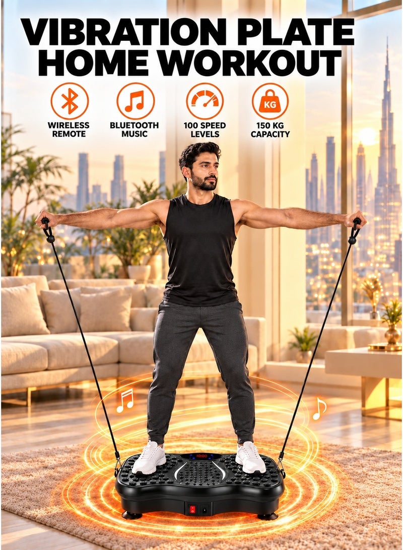 يوسبودي ألواح اهتزازية لتنحيف الجسم بالكامل، تهتز لإنقاص الوزن، منصة لياقة بدنية للاستخدام المنزلي، جهاز تمارين رياضية، جهاز حرق الدهون للنساء والرجال - Image 1