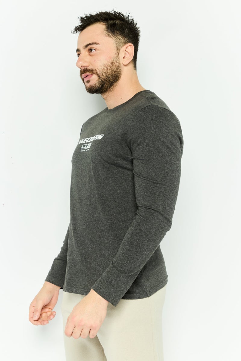 SKECHERS Men Sportswear Fit Long Sleeves Outdoor T-Shirt, Dark Grey - Image 3