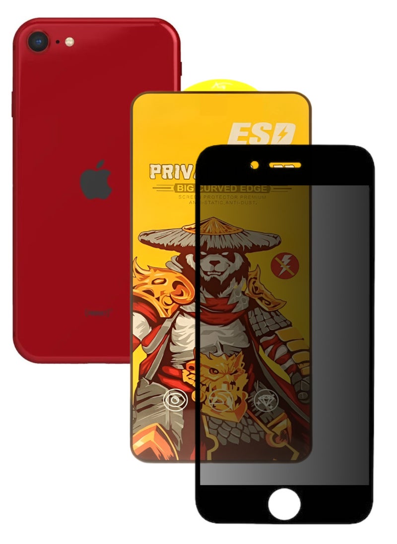 ESD Tempered Dustproof Privacy Glass Screen Protector Compatible For iPhone SE - Image 1