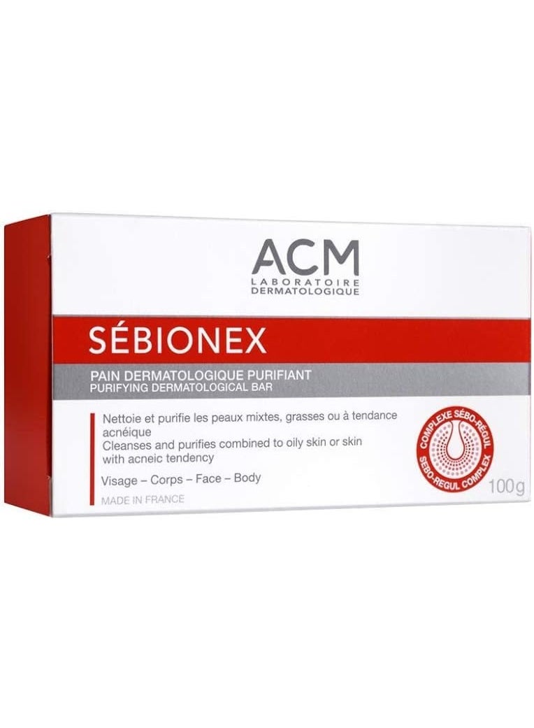 ACM Sebionex Purifying Cleansing Bar – 100g | Soap-Free Bar for Oily & Acne-Prone Skin | Gently Cleanses, Purifies & Reduces Excess Sebum - Image 1