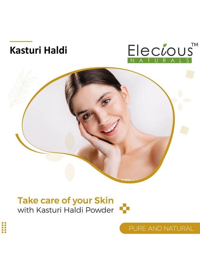 Elecious - Kasturi Haldi Powder For Face (100 Grams) ; Wild Turmeric Powder For Glowing Skin ; Kasturi Manjal ; 100% Natural Chemicalfree Perseverativefree Nongmo - Image 1