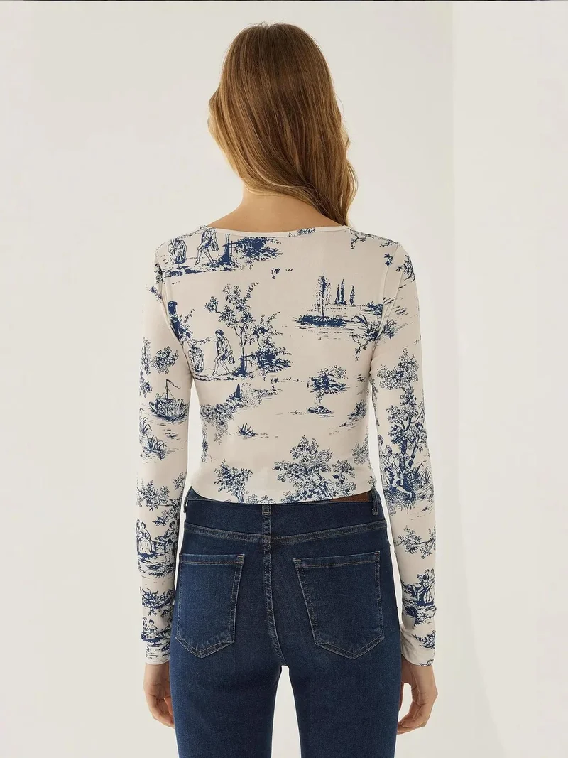 Hiccup Maya Blue Ruched Top for Women | Best Price UAE