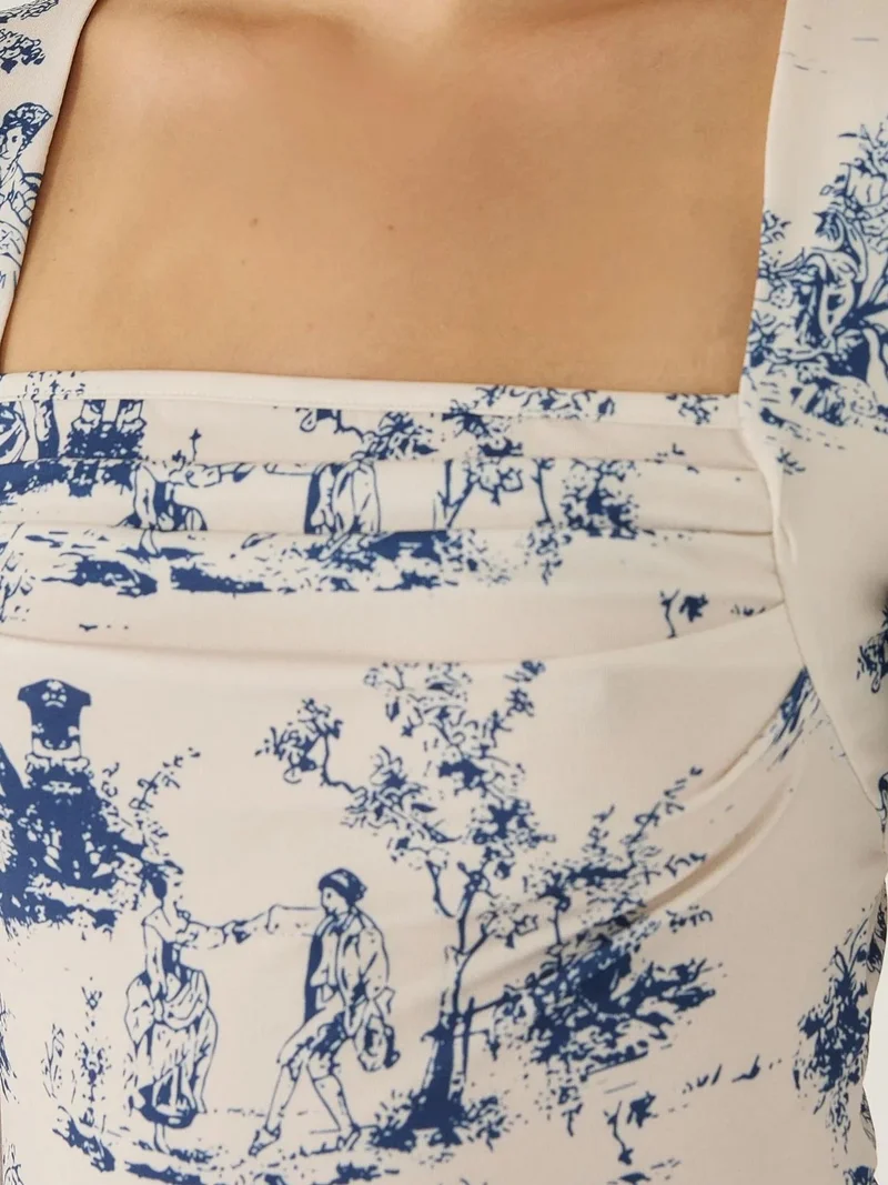 Hiccup Maya Blue Ruched Top for Women | Best Price UAE
