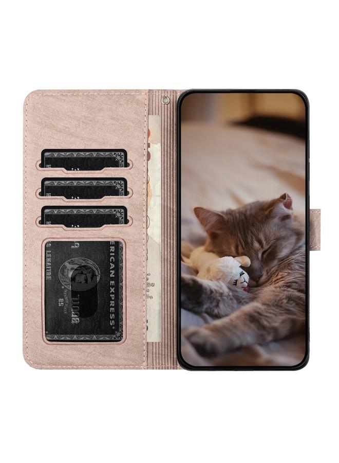 S-TOP Case For iPhone 15 Plus Cat Embossing Pattern Leather Phone Case with Lanyard - Image 5
