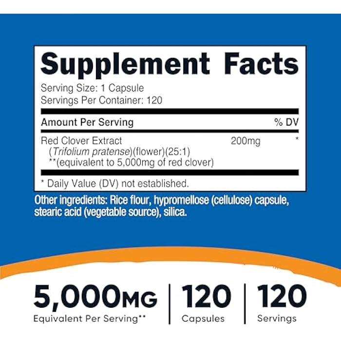 Nutricost Red Clover Blossoms Supplement 120 Capsules for 120 Servings Per Bottle - Red Clover Extract, Vegan - Image 2