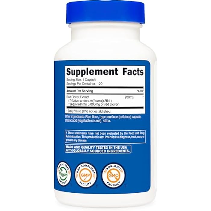 Nutricost Red Clover Blossoms Supplement 120 Capsules for 120 Servings Per Bottle - Red Clover Extract, Vegan - Image 5