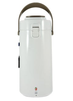 Homemaker Tea & Coffee Vacuum Flask With Pump, Insulated Double Wall Glass, 3 Litre Capacity, White  - Image 2