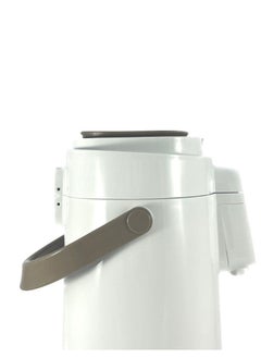 Homemaker Tea & Coffee Vacuum Flask With Pump, Insulated Double Wall Glass, 3 Litre Capacity, White  - Image 3