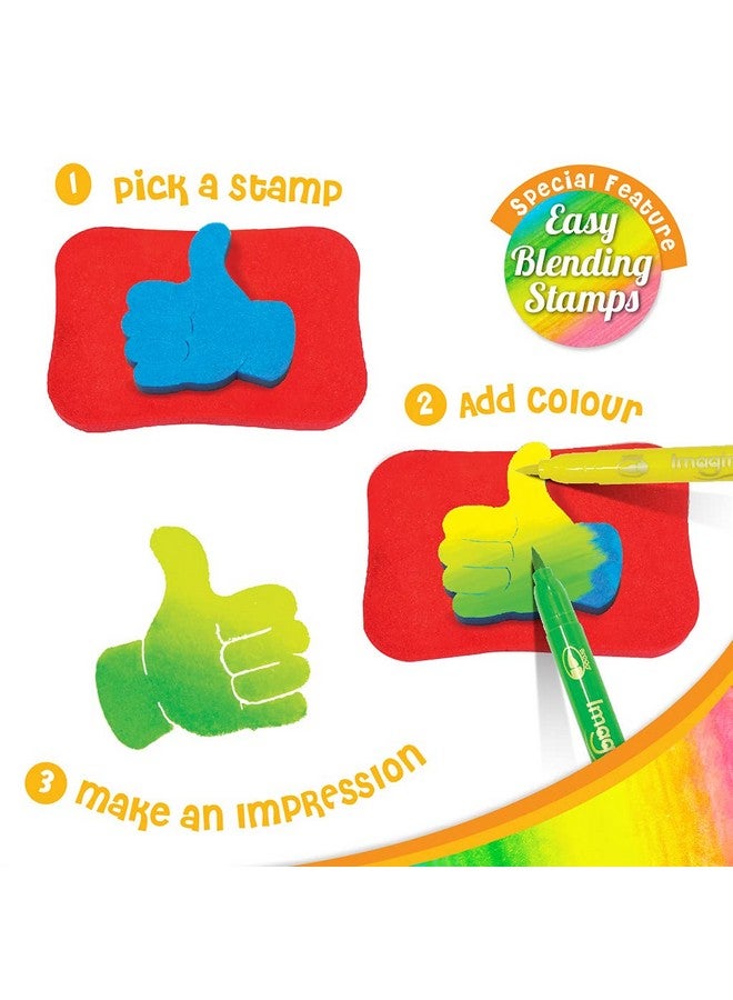 إيماجيميك مجموعة تلوين وختم إيماجيميك ستامب آرت سمايلي للبنات والأولاد من سن 3 سنوات فما فوق - Image 4