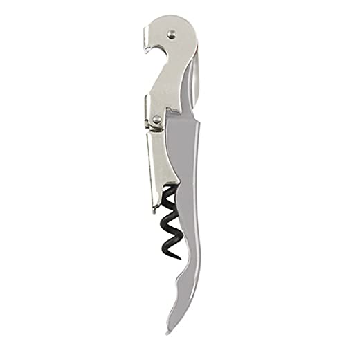 True Truetap Double Hinged Waiters Corkscrew Bottle Opener with Foil Cutter Professional Wine Key for Servers Set of 1 Gray