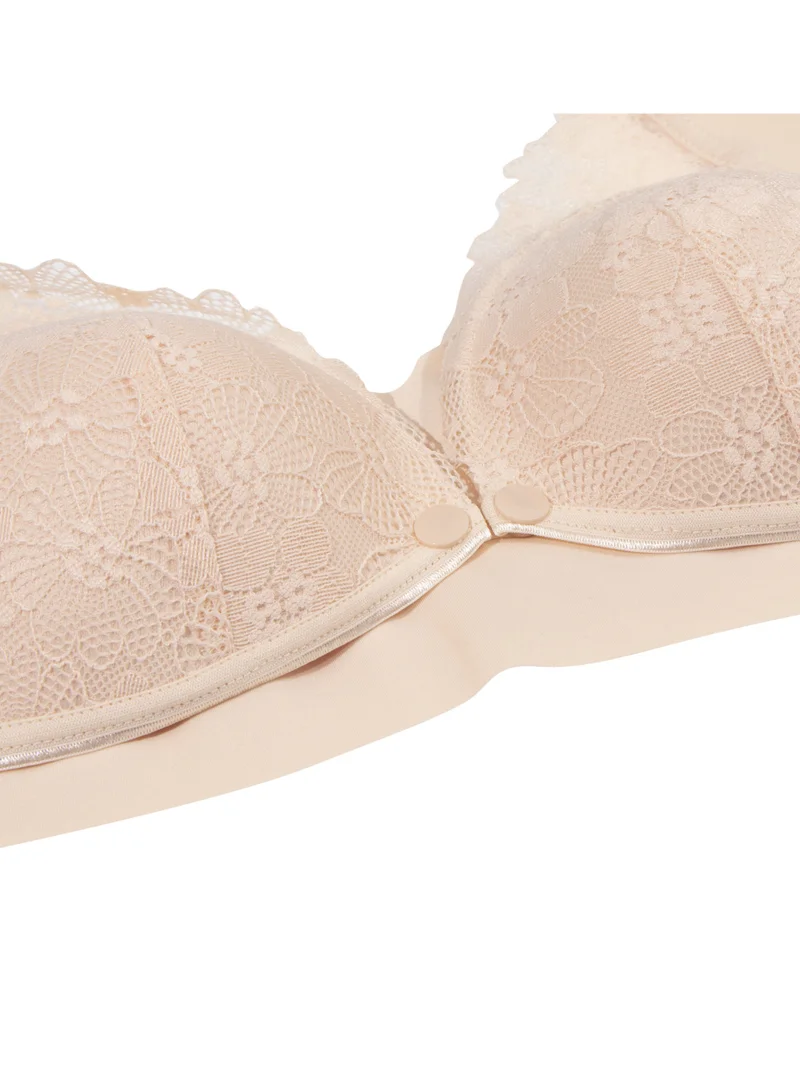 Okus Pretty Lace Maternity And Nursing Bra Beige XXLarge