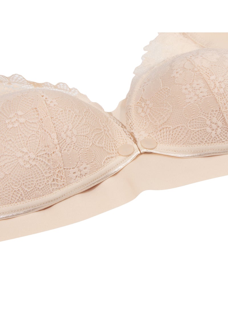 أوكوس حمالة صدر أنيقة من الدانتيل للحمل والرضاعة بيج مقاس - Image 4