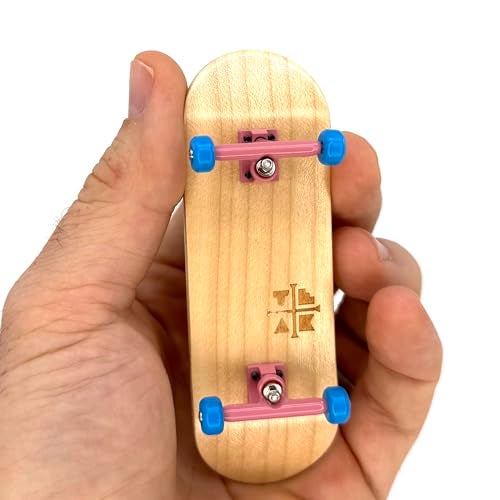 Teak Tuning 32mm Pro Fingerboard Complete Fully Assembled with Pro Level Components Pro Shaped Wooden Deck 32x97mm UltraSpin Bearing Wheels Prodigy Gen2 Trucks Cotton Candy - Image 1