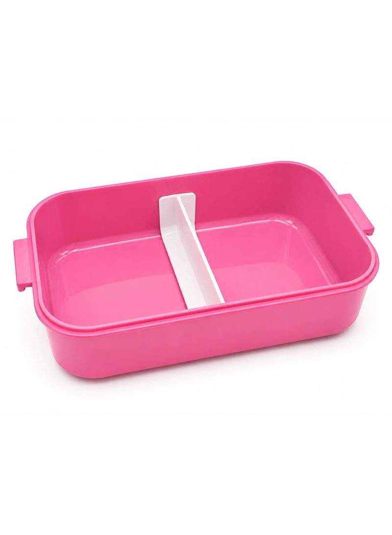 3-Piece Kids Lunch Box Set with 2-Compartment Lunch Box, Matching Water Bottle & Spoon – Pink - Image 3