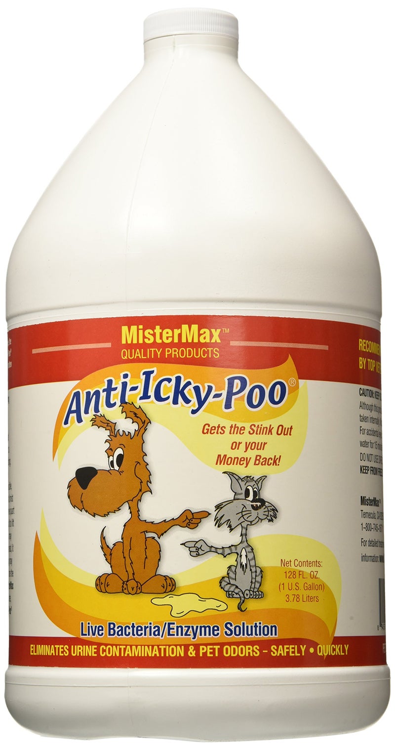 Mister Max Anti Icky Poo Pet Urine Enzyme Cleaner & Feces Odor Remover, Enzymatic Cleaner for Dog & Cat Urine, Pet Odor Remover Spray, 1 Gallon (Original Scent) - Image 1