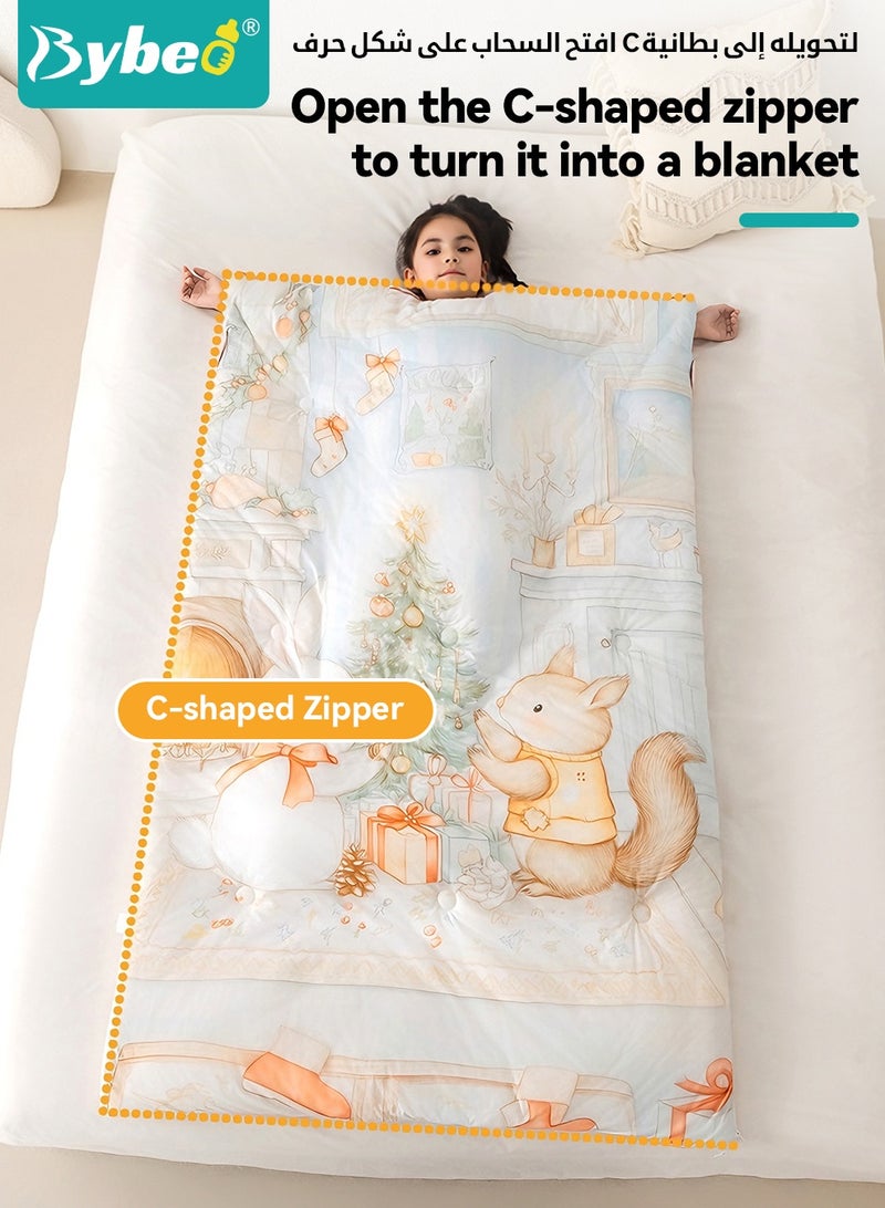 Bybeo 2-In-1 Baby Sleeping Bag & Quilt for Toddlers, Wearable Kids Blanket, Kids Sleep Sack, Toddler Milk Silk Quilt for Boys and Girls 0-8 Years Old, Machine Washable - Image 5