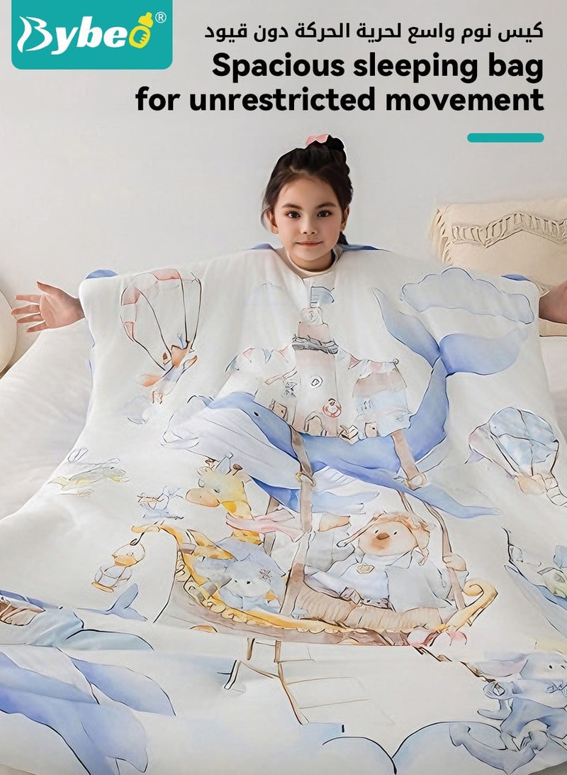 Bybeo 2-In-1 Baby Sleeping Bag & Quilt for Toddlers, Wearable Kids Blanket, Kids Sleep Sack, Toddler Milk Silk Quilt for Boys and Girls 0-8 Years Old, Machine Washable - Image 3