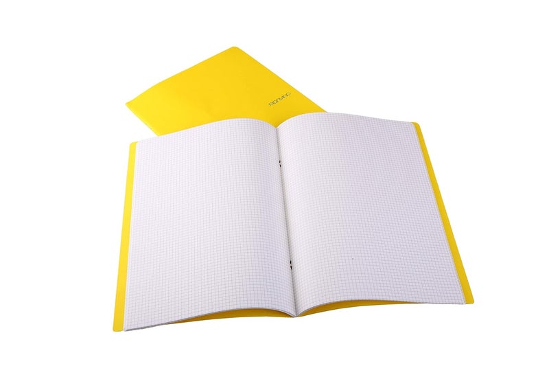 FABRIANO Ecoqua Staple Bound Graph 5MM Notebook Pack of 2 (YELLOW) 85 GSM, 80 Pages, Size A4|Ideal for either writing or drafting with pencil,ballpoint,fountain and marker pen.. - Image 2