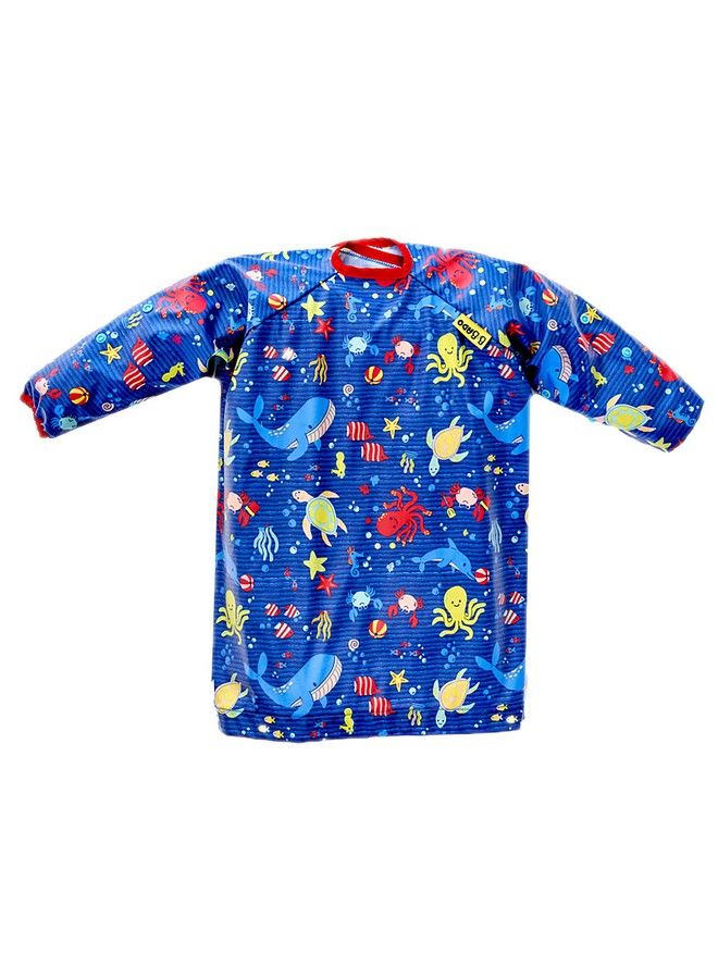 Longsleeve Coverall Weaning Bib Oceans Of Fun Dark Blue