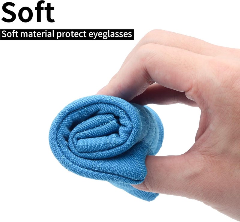 Face Shadow Double Glasses Case Soft Eyeglass Case For Women Men Squeeze Top Sunglasses Case With Cleaning Cloth - Image 5