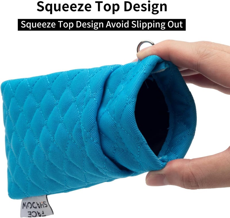 Face Shadow Double Glasses Case Soft Eyeglass Case For Women Men Squeeze Top Sunglasses Case With Cleaning Cloth - Image 2