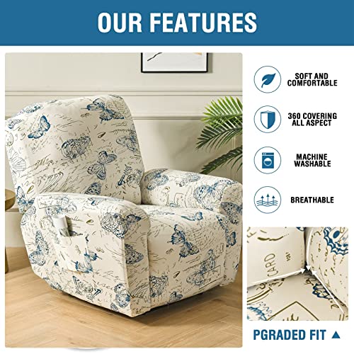 Eco-Ancheng Recliner Slipcovers 4-Pieces Lazyboy Recliner Covers Recliner Couch Covers Recliner Chair Cover Non Slip Reclining Slipcovers with Storage Pockets Furniture Protector for Living Room - Image 3