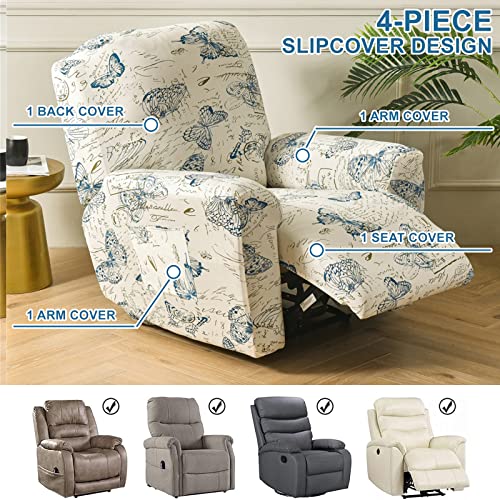 Eco-Ancheng Recliner Slipcovers 4-Pieces Lazyboy Recliner Covers Recliner Couch Covers Recliner Chair Cover Non Slip Reclining Slipcovers with Storage Pockets Furniture Protector for Living Room - Image 4