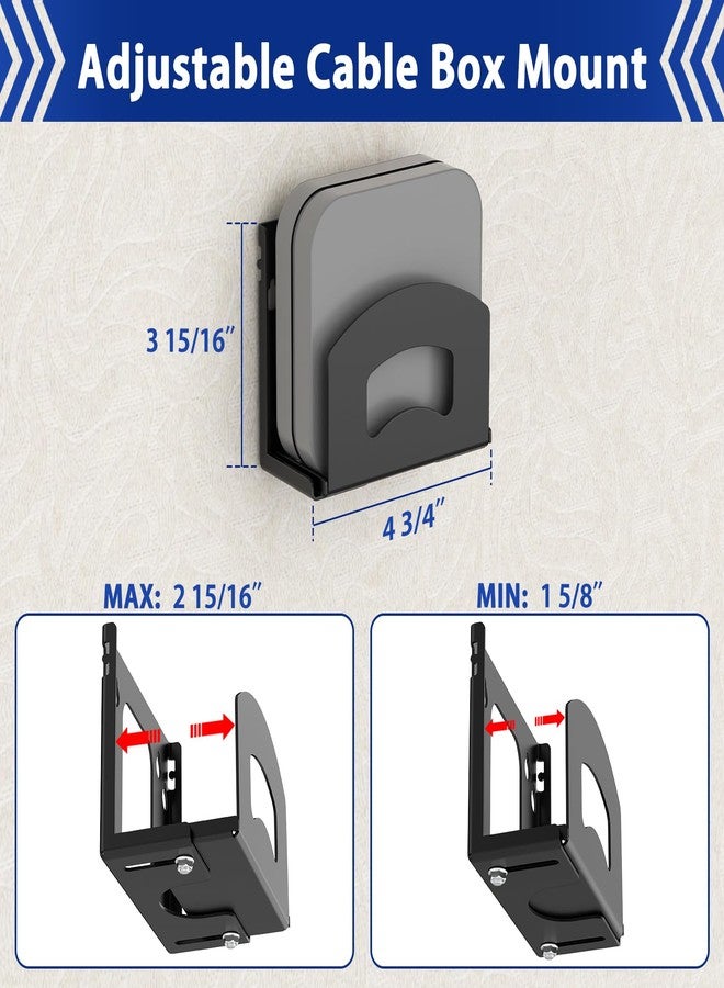 YanTuo 2 Pcs Cable Box Mount, Adjustable Wall Mount Holder for Small Wide Devices, Like Streaming Media Devices, DVD Players and Boxes - Image 2