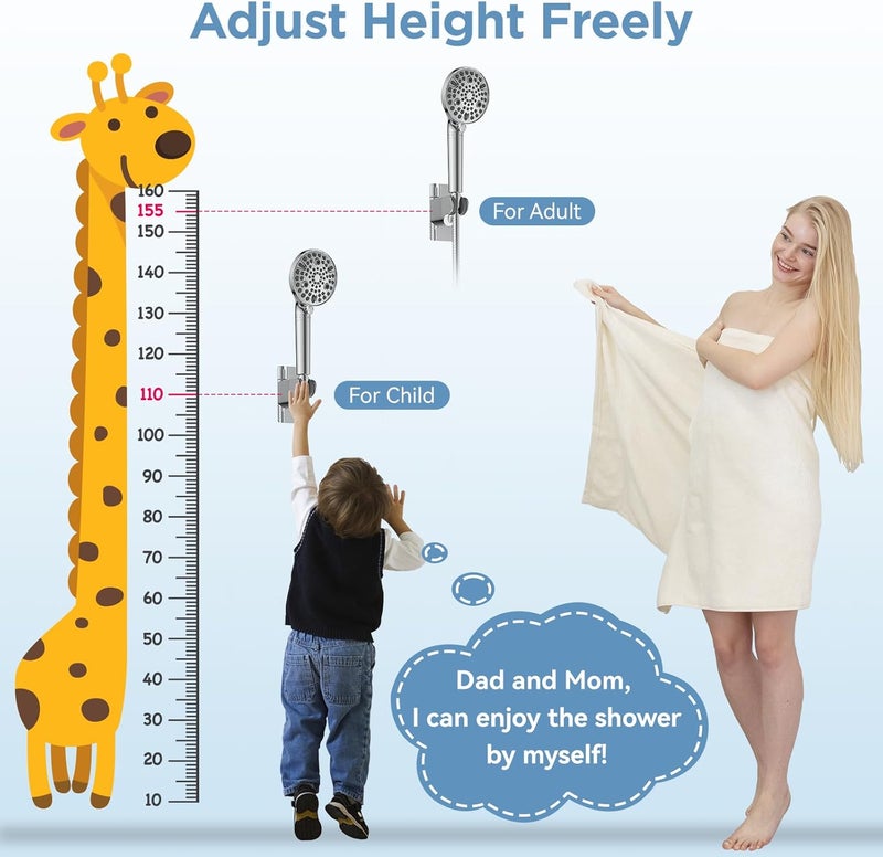 MakeFit Dual Filtered Shower Heads Combo, High Pressure Rain Shower Head with Handheld Spray Built-in Power Wash, Dual Handheld Shower Head for Hard Water, Remove Chlorine for Healthier Skin- Chrome - Image 4