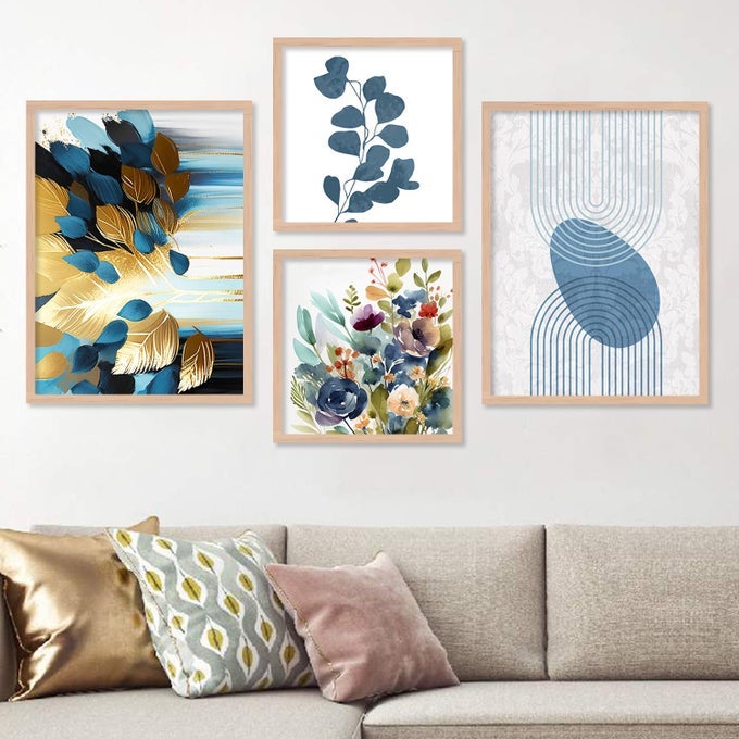 MODERN ART WALL FRAMES FOR HOME OFFICE DECOR WALL PAINTING FOR LIVING ROOM ROOM KITCHEN WALL DECORATION 10 X 13 INCH 10 X10 INCH MULTICOLOR OC2319 SET OF 4