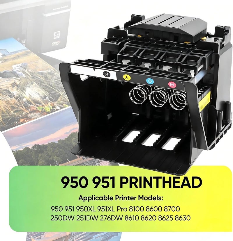 FAHKNS رأس طباعة ملون بديل HP 950 951 لطابعات HP Officejet Pro 950 951 و Pro 8100 8600 8700 250DW 251DW 276DW 8610 8620 8625 8630 - Image 3